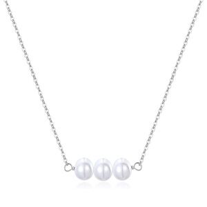 Silbertale .925 Sterling Silver Pearl‎ Pendant Necklace for Women